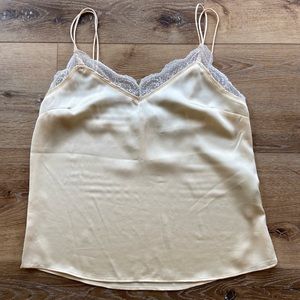 Abercrombie Silky Tank with Lace Trim